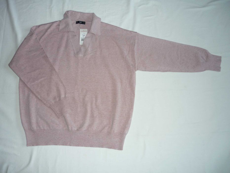 F&F світло-бузковий светр поло оверсайз широкий рукав великий розмір