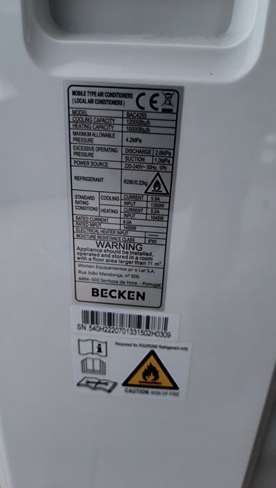 Ar condicionado portátil BECKEN