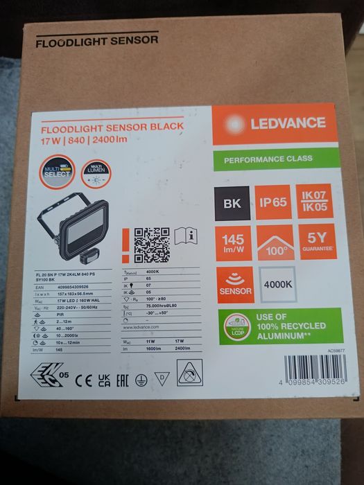 Naświetlacz ledvance 17 w czujnik ruchu