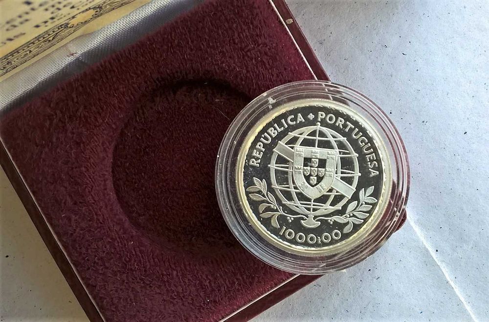 Estojo com moeda prata PROOF de 1000$00 - Luís de Camões