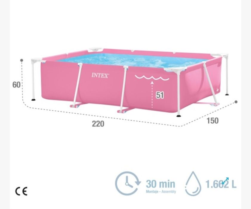 Piscina cor de rosa