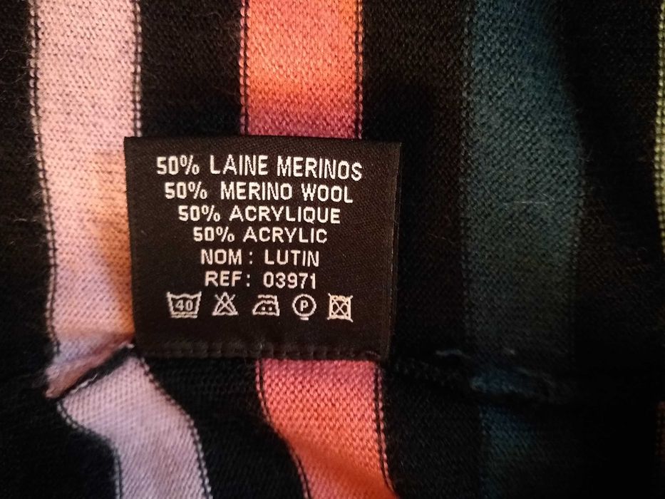 SUD Express  Francuski damski sweter z golfem, 50% Merino, Rozmiar M-L