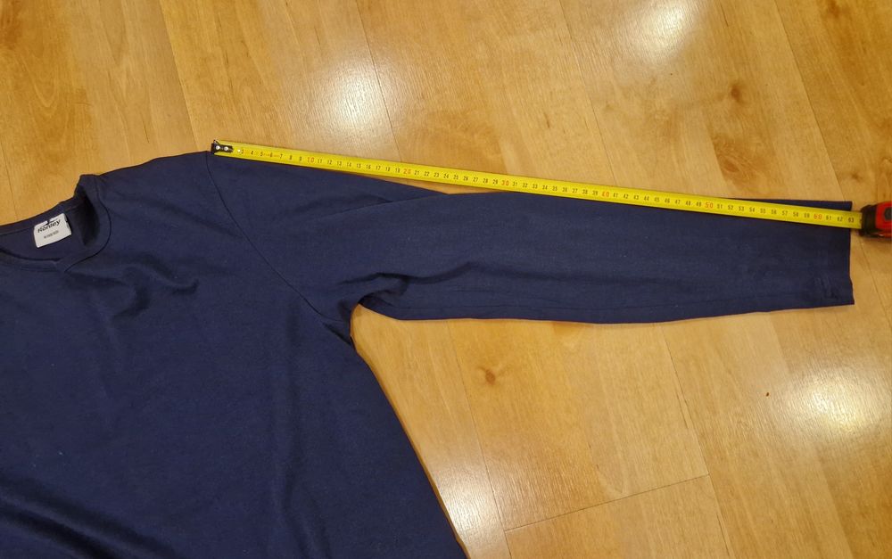 Męski T-shirt Ronley rozm.M(48/50) bawełna granatowa dł.rekaw nowy