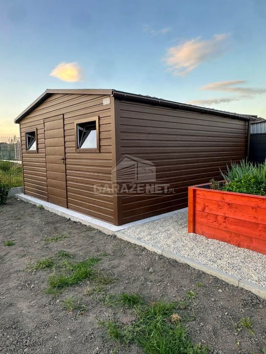 Schowek - Domek Ogrodowy 5X4M Drzwi 2X Okno Drewnopodobny Rynny Nb277