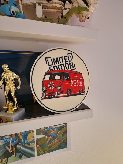 Tablica dekoracyjna Vw T1 logo Coca-Cola obraz znak druk 3d