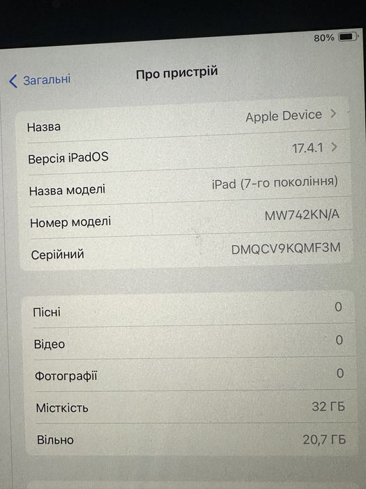 Планшет ipad 7-го покоління айпад 32гб