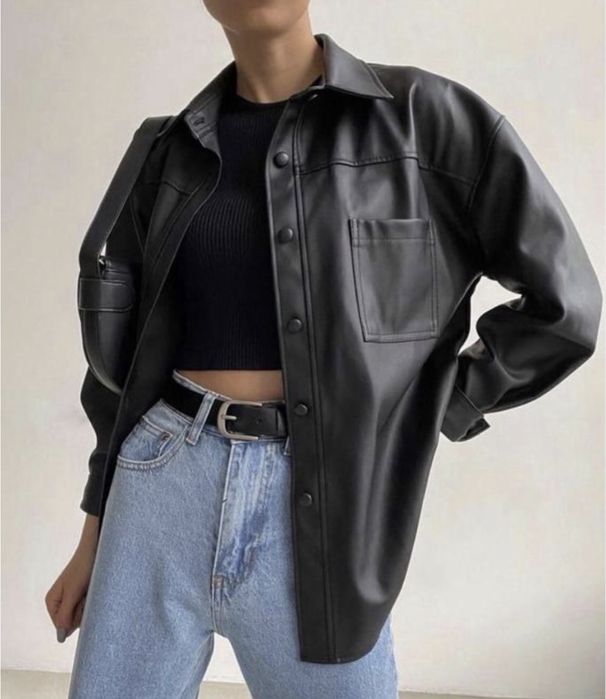 Сорочка з еко шкіри