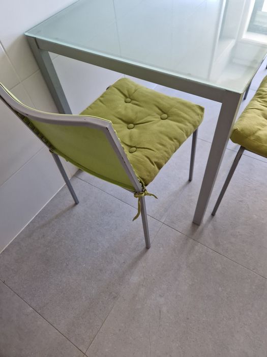 Mesa aço inoxidavel com vidro temperado