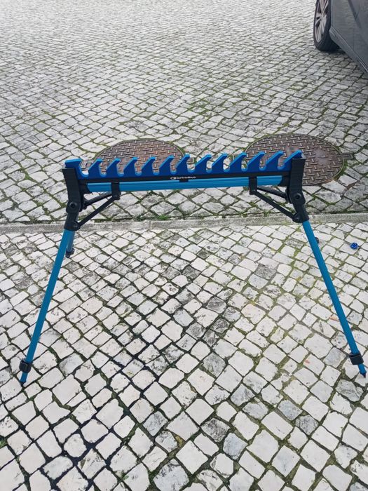 Apoio Garbolino em alumínio para 12 kits de cana de pesca Francesa