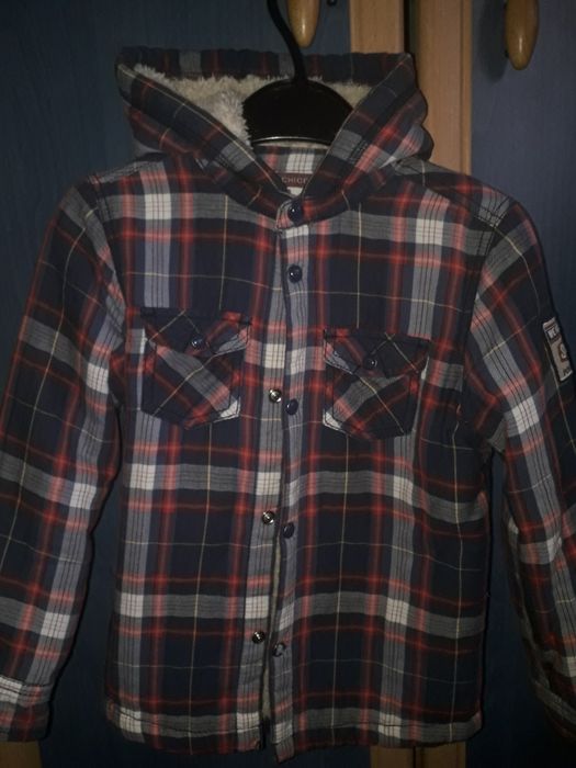 Рубашка утепленная меховушка 110,128 chicco, ovs, zara