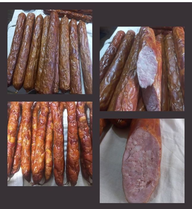 Копчені ковбаси та кури