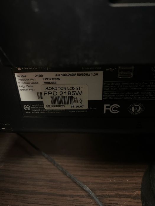 Monitor obrotowy Gateway 21”