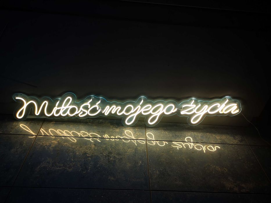 Napis Neon Miłość mojego życia Ślub Wesele