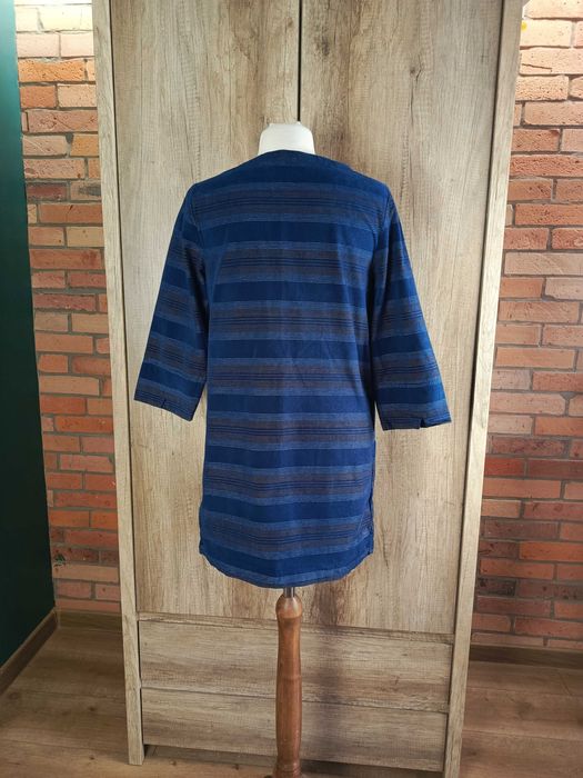 Seasalt Cornwall sukienka tunika sztruks mini paski granat S 36