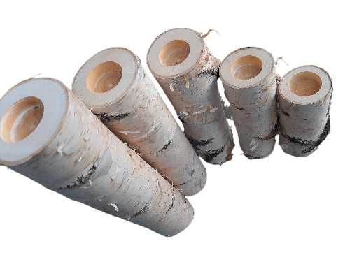 Świecznik na podgrzewacze stojak tealight brzoza boho