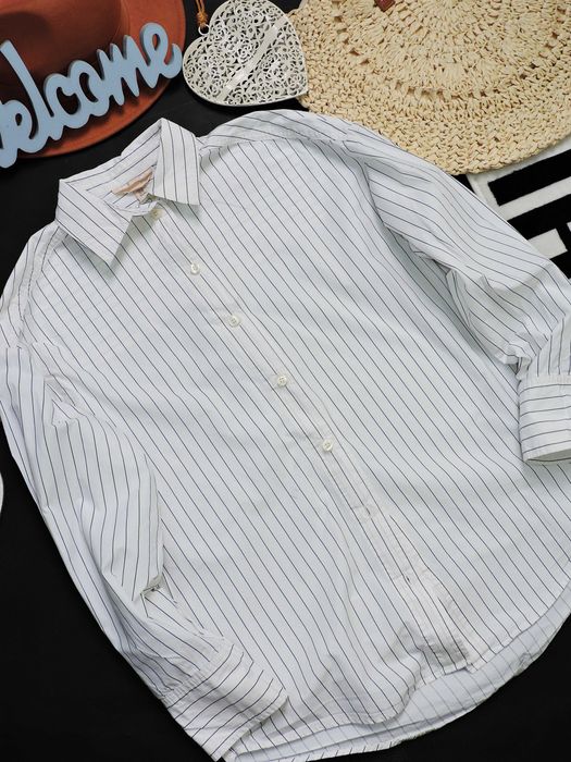 H&M Biała Koszula overszie paski XS