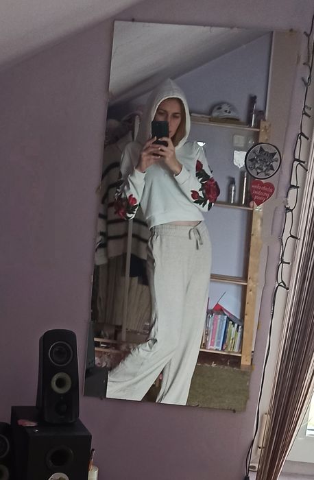 Spodnie damskie reserved beżowe szeroka nogawka, rozmiar L