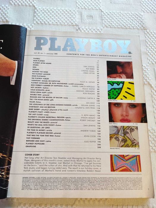 Playboy 1986 Andy Warhol,Ediçao americana