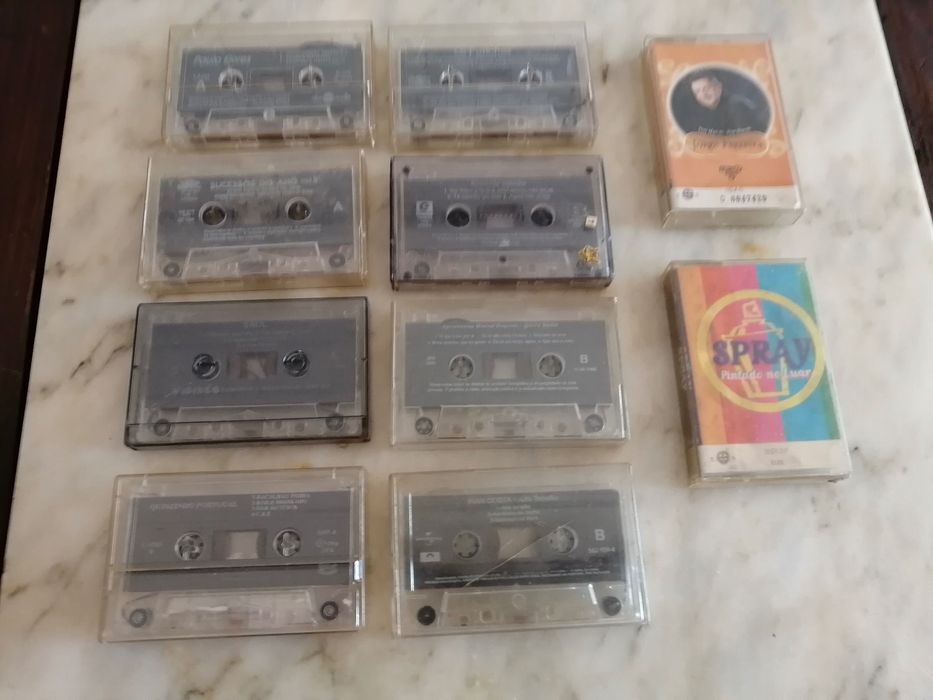 lote de 10 cassetes de musica portuguesa sem capa mas originais
