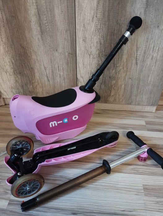 Hulajnoga Mini Micro 2go Deluxe Siedzisko Kijek/Drążek Do Prowadzenia