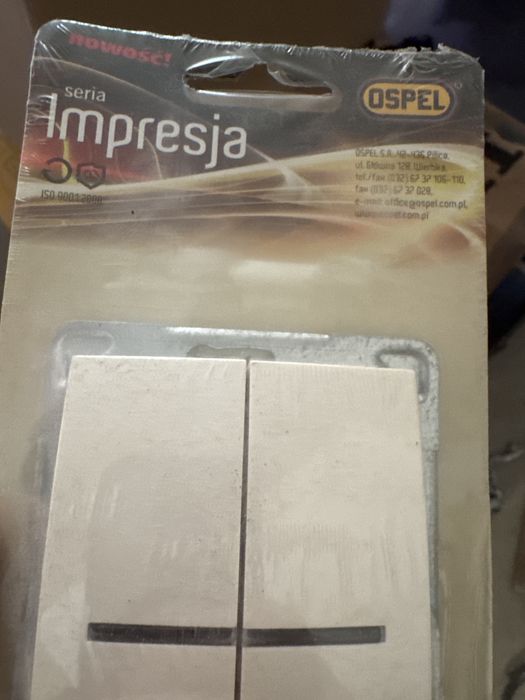 Lacznik przelącznik swiecznikowy dwugrupowy ospel  impresja