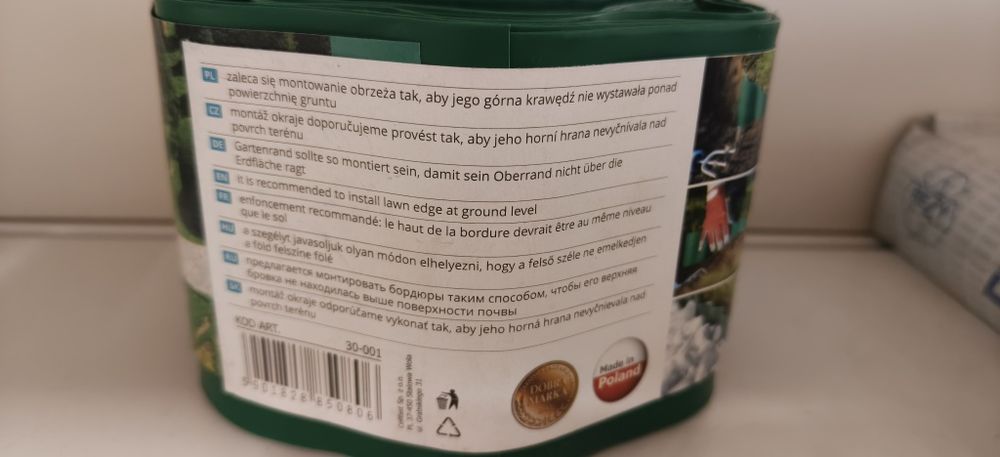 Obrzeże ogrodowe 10cmX9m