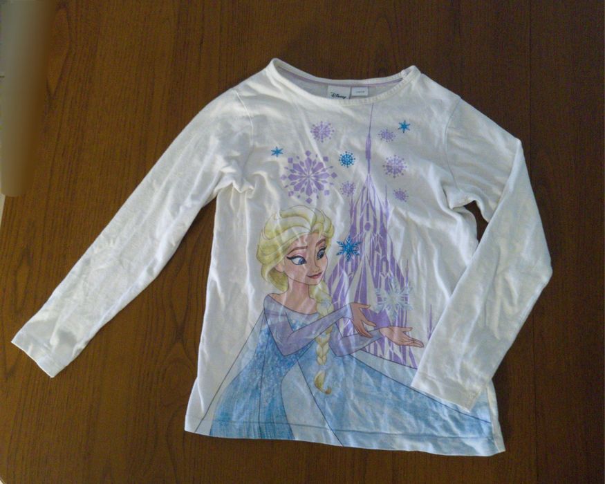 Disney 110-116 Anna Elsa dla dziewczynki Kraina lodu bluzka dziewczęca