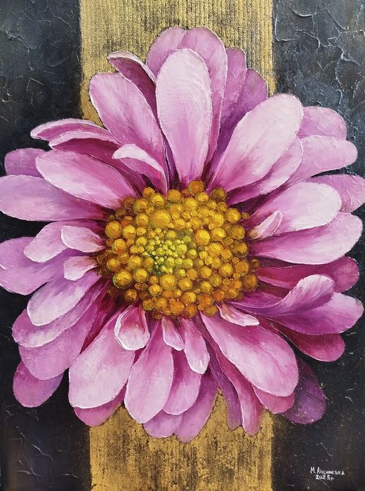 Картина маслом ''Рожева квітка''