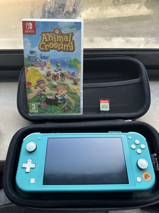 Nintendo switch lite com animal crossing e sd 8gb