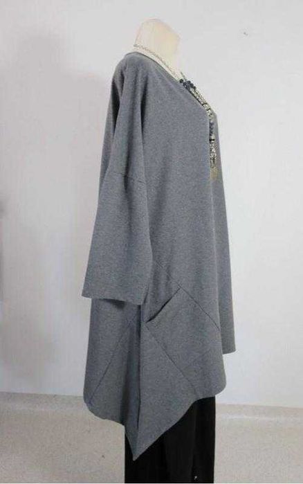 Подовжена тепла туніка бохо, асиметрія new collection, італія, бавовна