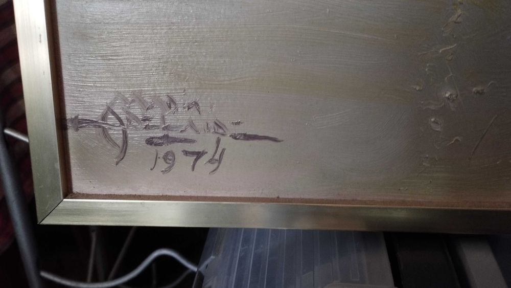 Pintura a óleo sobre platex