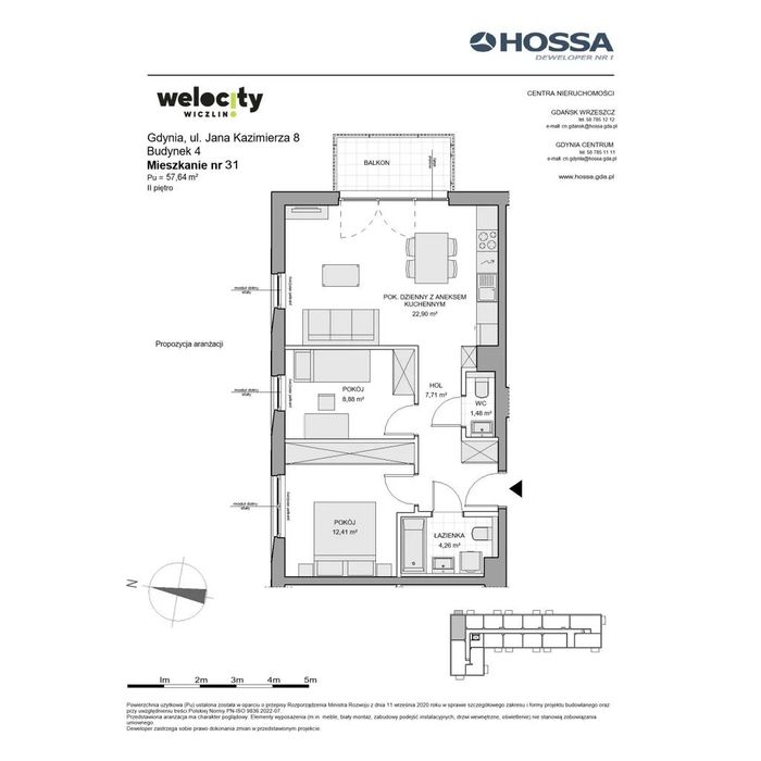 3-pokojowe mieszkanie 57m2 + balkon Bez Prowizji
