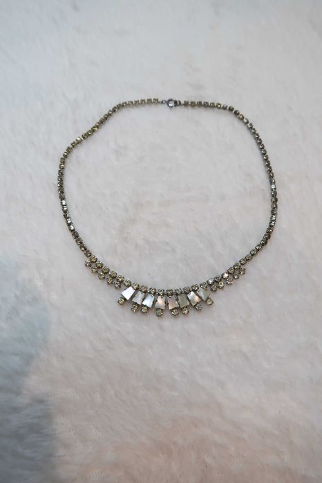 Naszyjnik cyrkonie masa perłowa elegancki aesthetic coquette glam 23