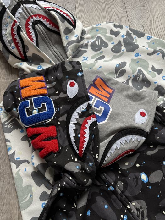 Зип худи Bape Double Shark 2026 (двойной капюшон)