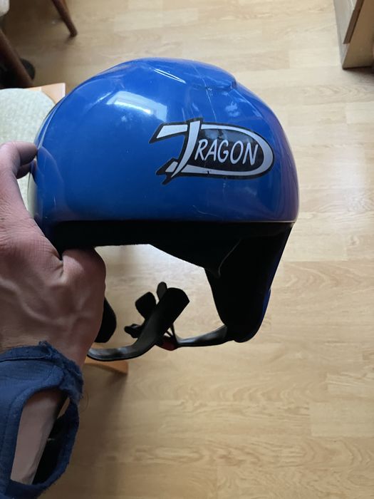 Kask narciarski Dragon niebieski:PN-EN 1077,stan idealny