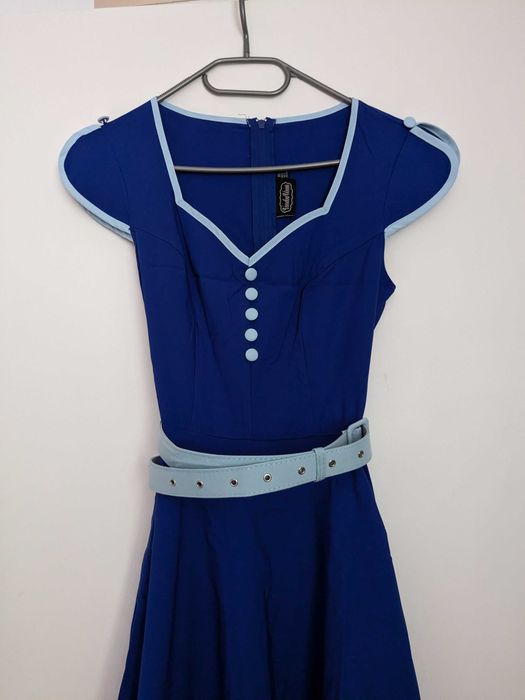 vestido pin-up 50s azul