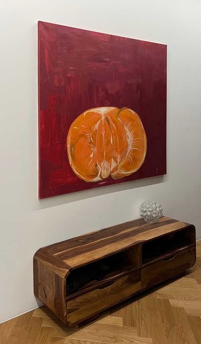 Obraz "Mandarynka" akryl na płótnie 120 x 120 cm