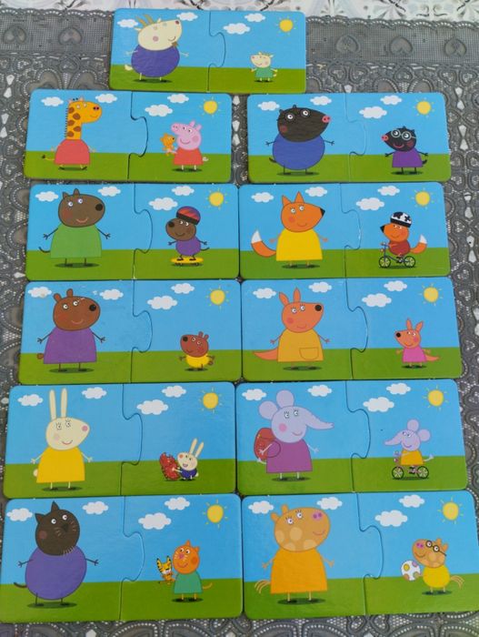 Puzzle świnka Peppa duże i małe,układanka pary