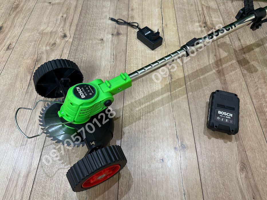 Аккумуляторный триммер BOSCH BUR187BL 36V 6Ah + колеса 9000 об/мин