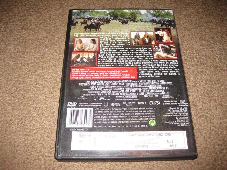 DVD "Cavalgar Com O Diabo" com Tobey Maguire