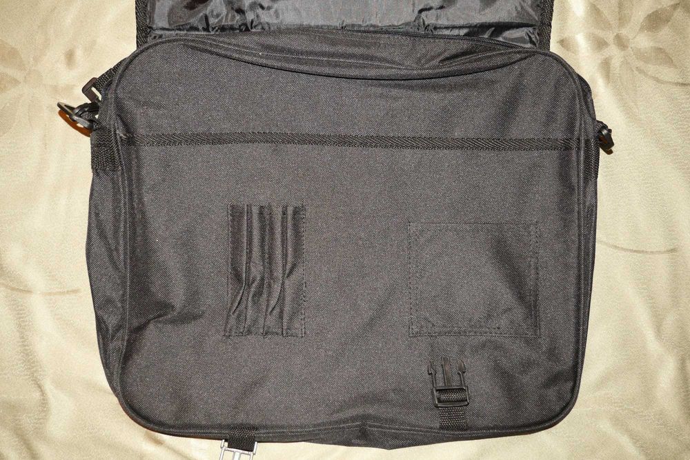 Nowa elegancka torba czarna na ramię na studia pracy szkoły na laptop