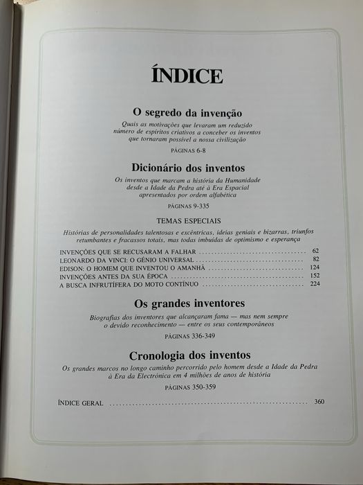 História dia grandes inventos. Livro