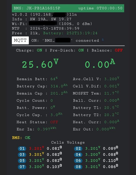 Wi-Fi Модуль для віддаленого контролю Smart BMS JBD JK