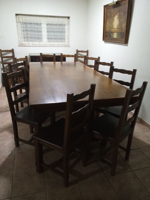 Mesa sala de jantar 1,20x2,50 + 12 cadeiras