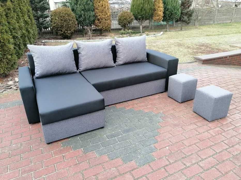GRAND. Sofa z pufami