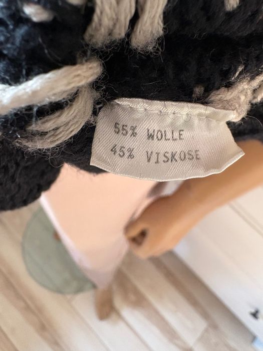 Ciepły wełniany sweter damski 42/XL warkocze wzory oversize