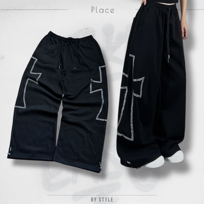 Широкі спортивні штани з стразами opium baggy sweatpants chrome hearts