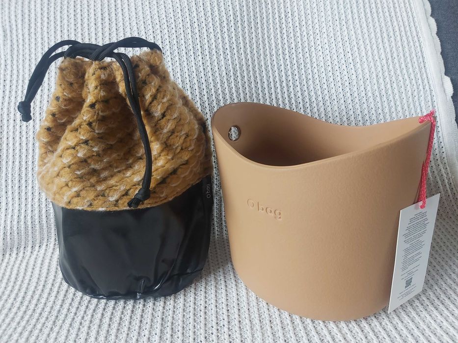 Obag basket nowy  komin oryginalny dzianina +ekoskóra