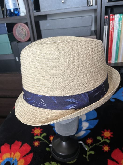 Słomkowy kapelusz męský Pier One Fedora / Panama L beżowy z wstążką