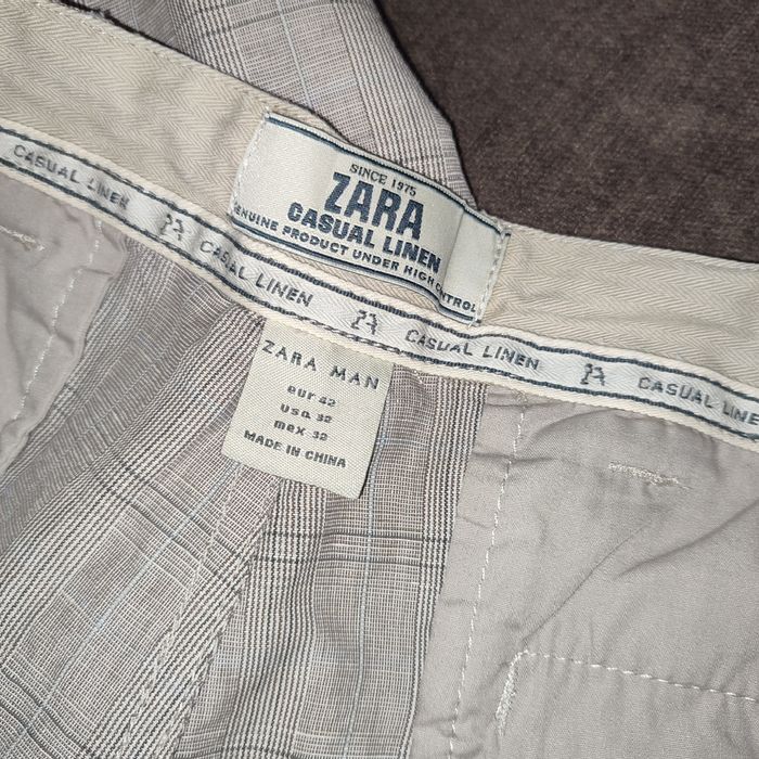 Льняные чиносы брюки Zara, лён